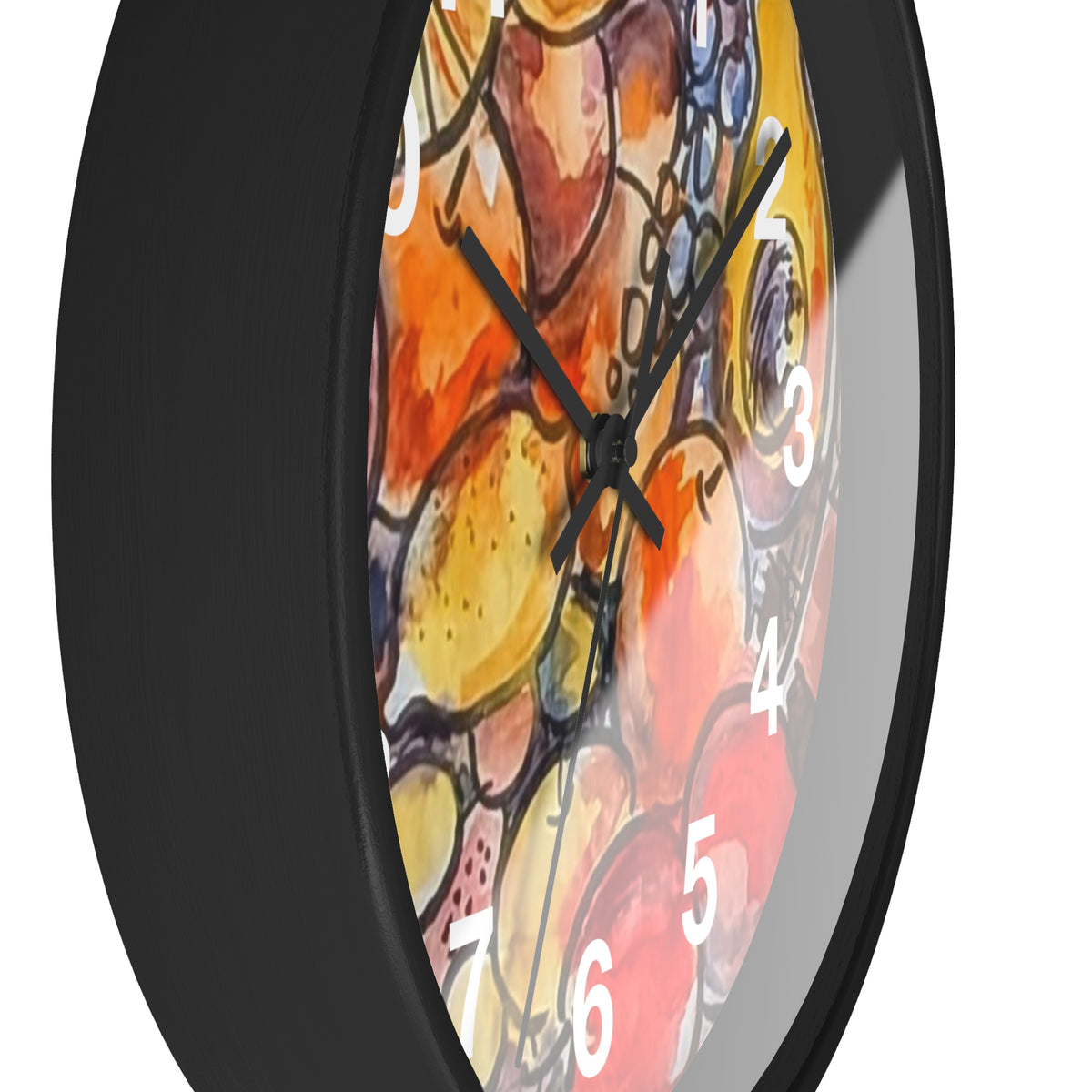 Fruit Watercolor Wall Clock  Bright Kitchen Decorative Clock