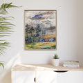 Framed Matte Canvas Landscape Print — Abstract Forest Meadow Wall Art