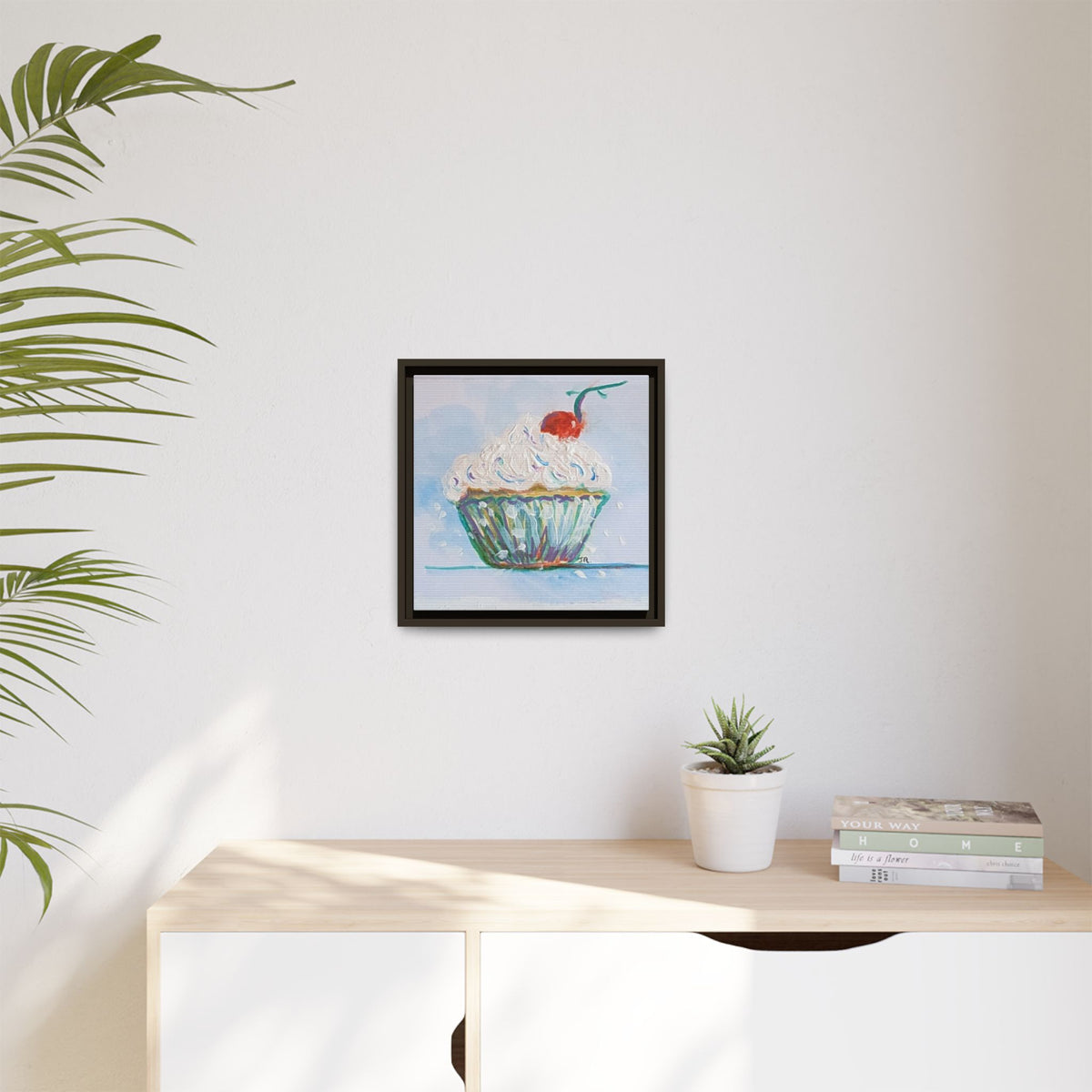 Cupcake Canvas Art Print — Framed Matte Wall Decor