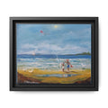 Kite on shore Framed Matte Canvas Wall Art