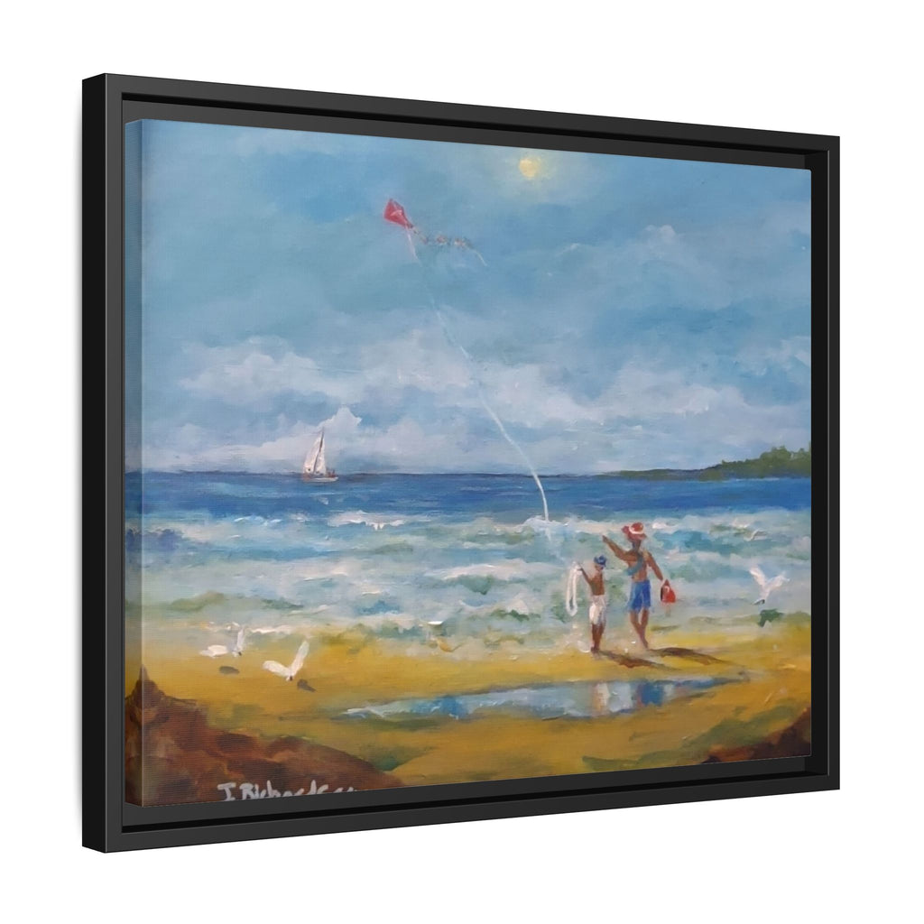 Red Kite Oceanside Framed Matte Canvas Wall Art