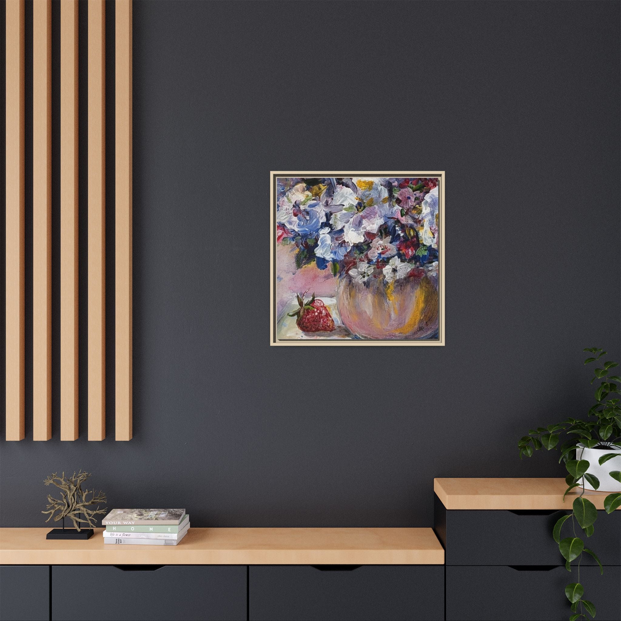 Framed Floral Still Life Matte Canvas Print