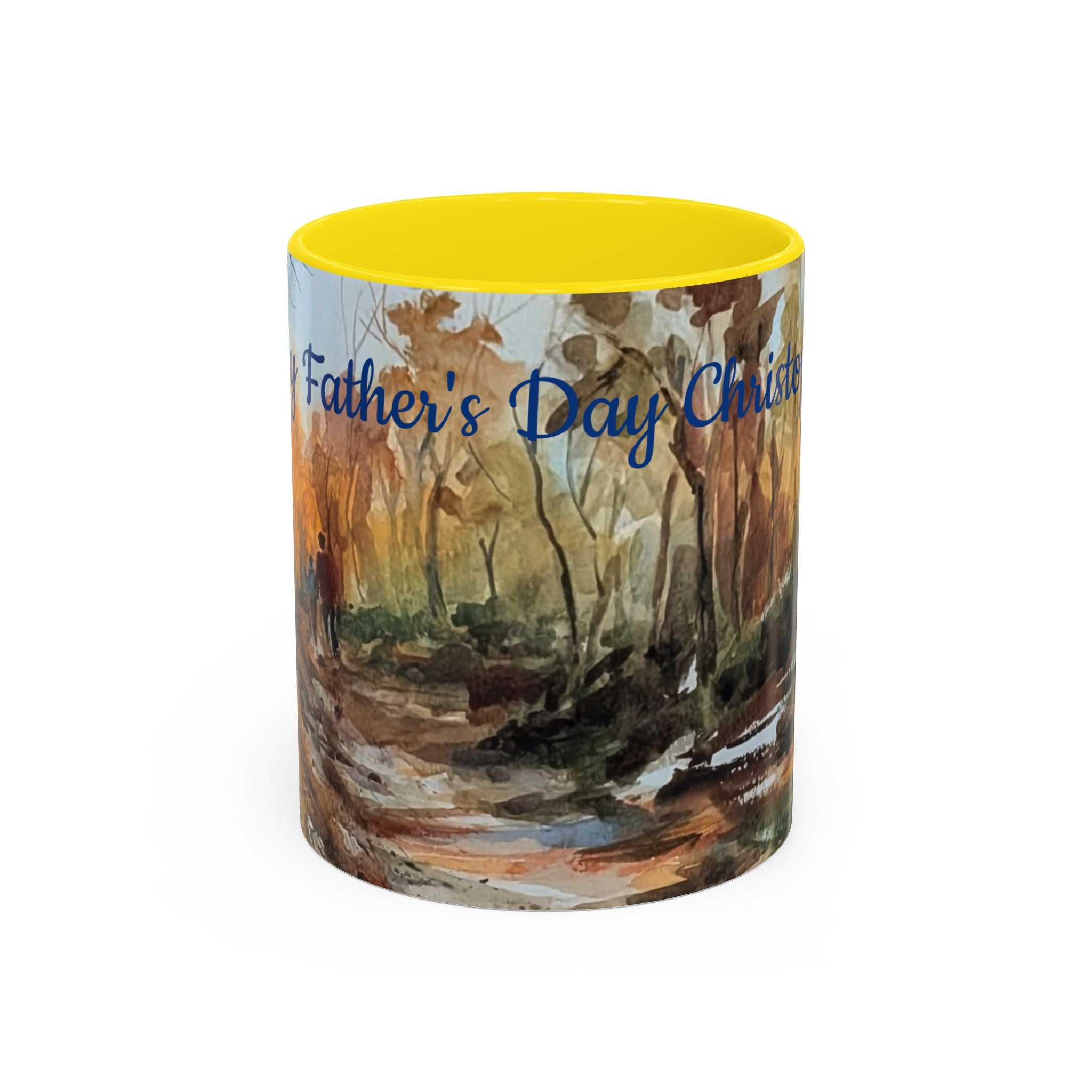 Autumn Woodland Coffee Mug — Painterly Fall Forest Trail Accent Mug