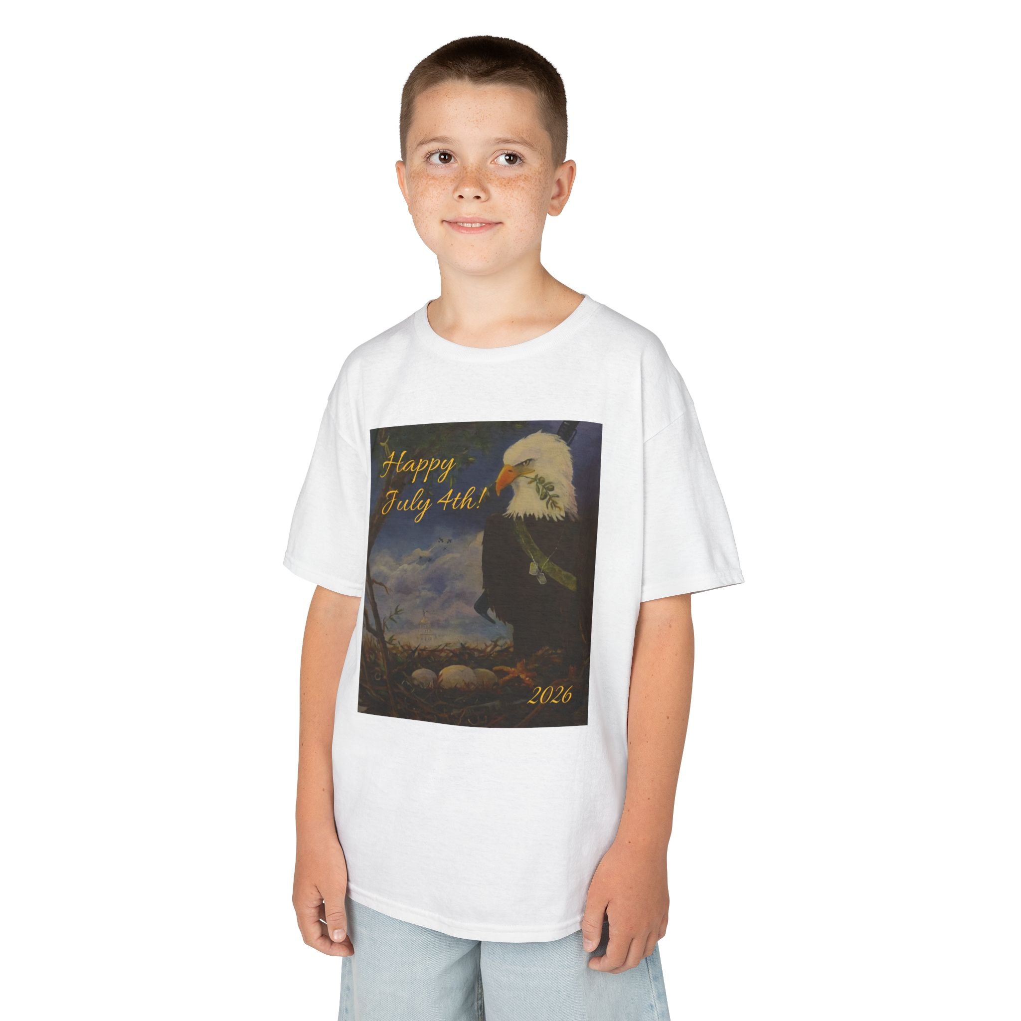 Eagle July 4th Kids T-shirt Heavy Cotton™XS/S/M/L/XL Tee