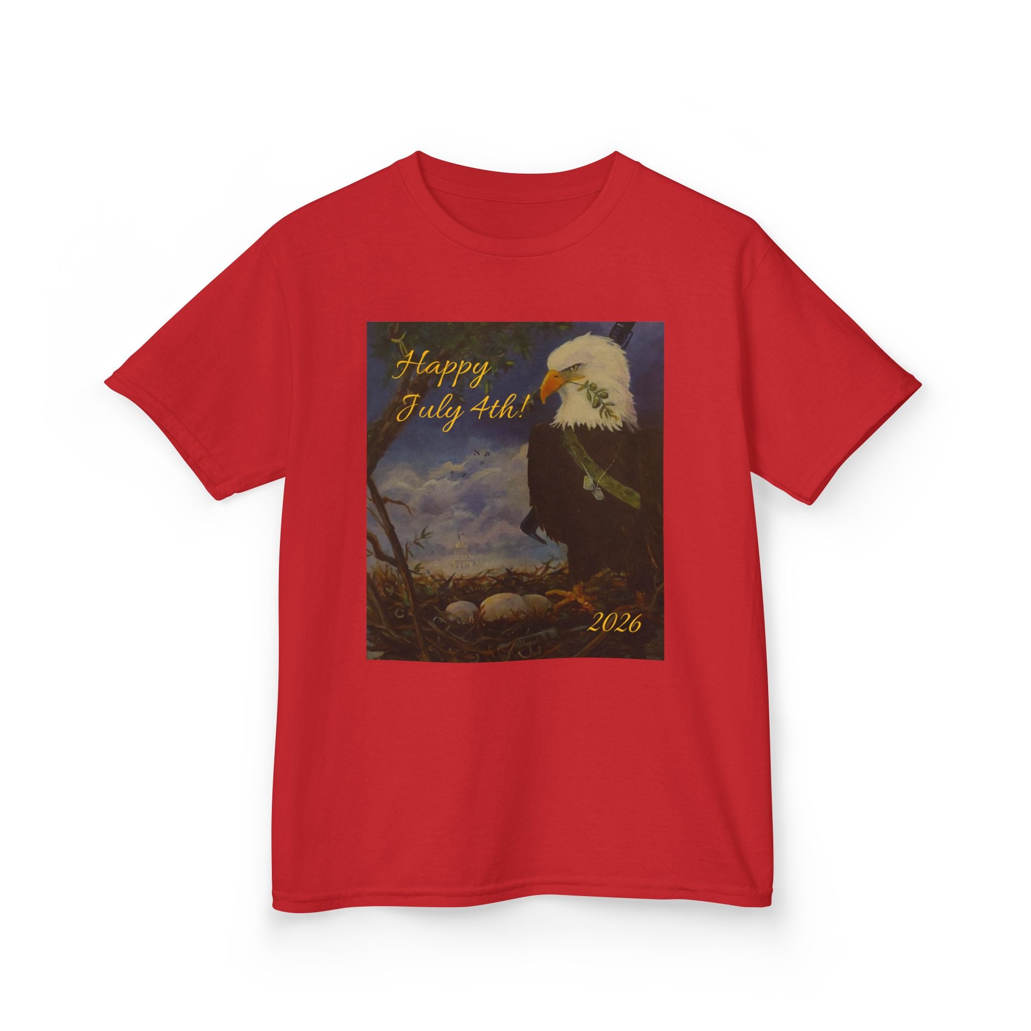 Eagle July 4th Kids T-shirt Heavy Cotton™XS/S/M/L/XL Tee