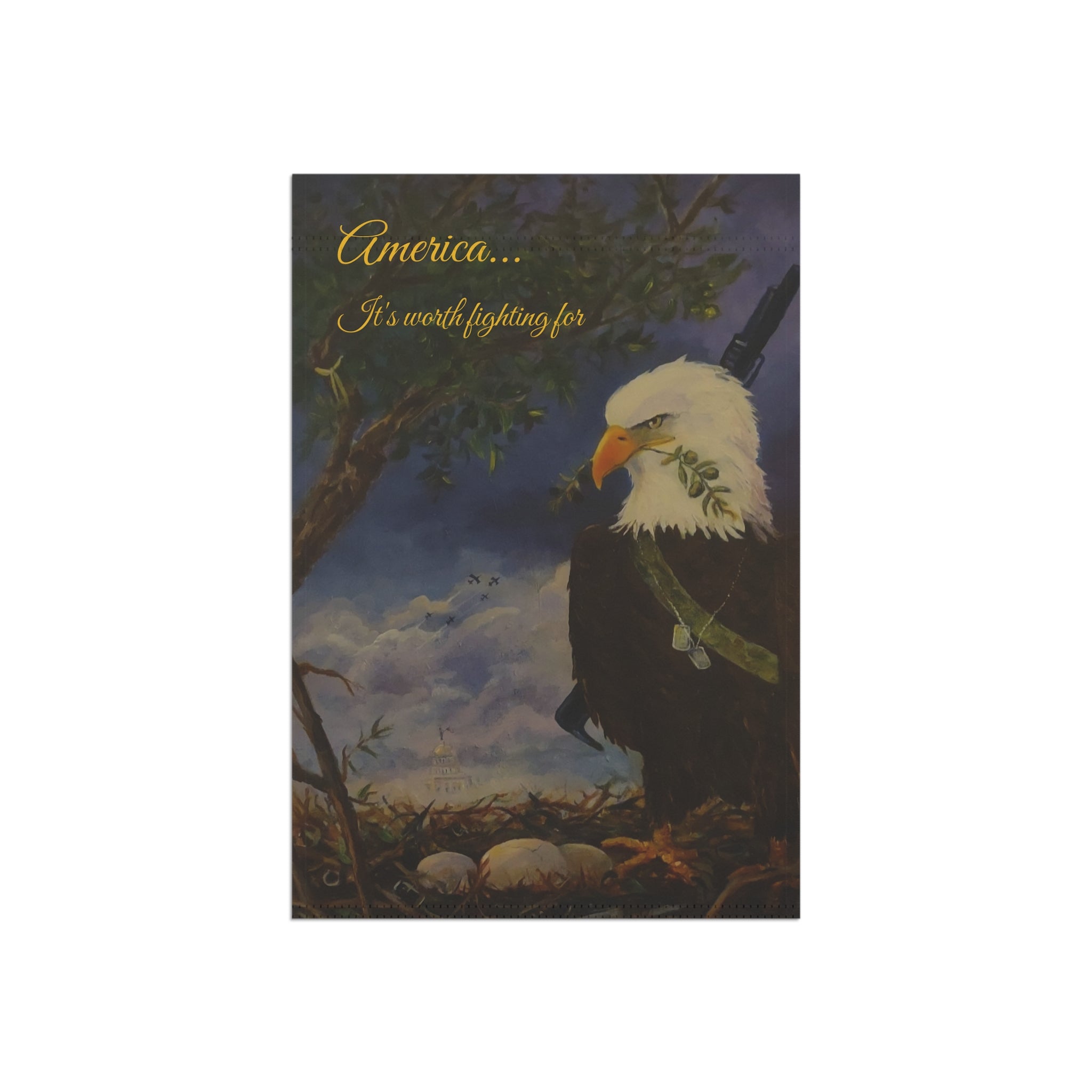 Patriotic eagle garden flag created by JR