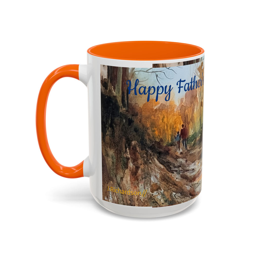 Autumn Woodland Coffee Mug — Painterly Fall Forest Trail Accent Mug