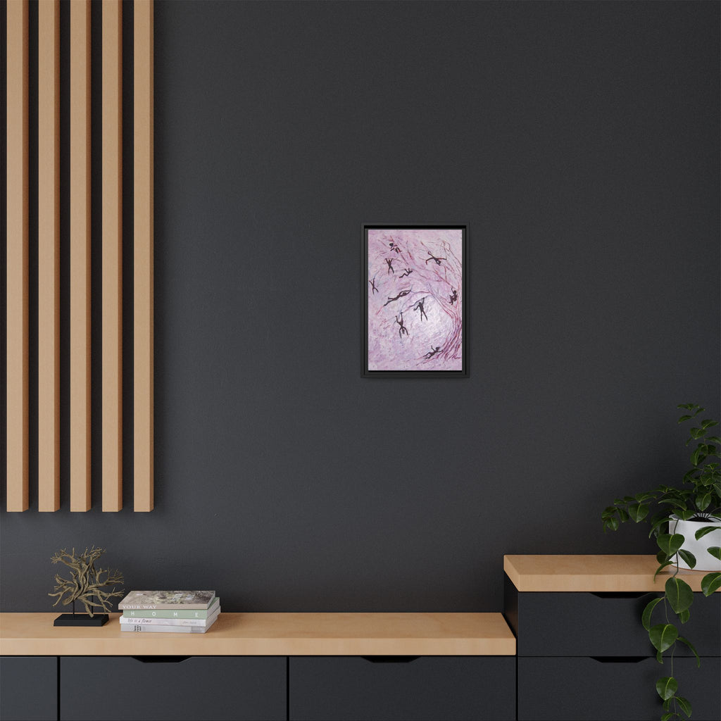 Abstract Falling Figures Matte Canvas Print (Framed)