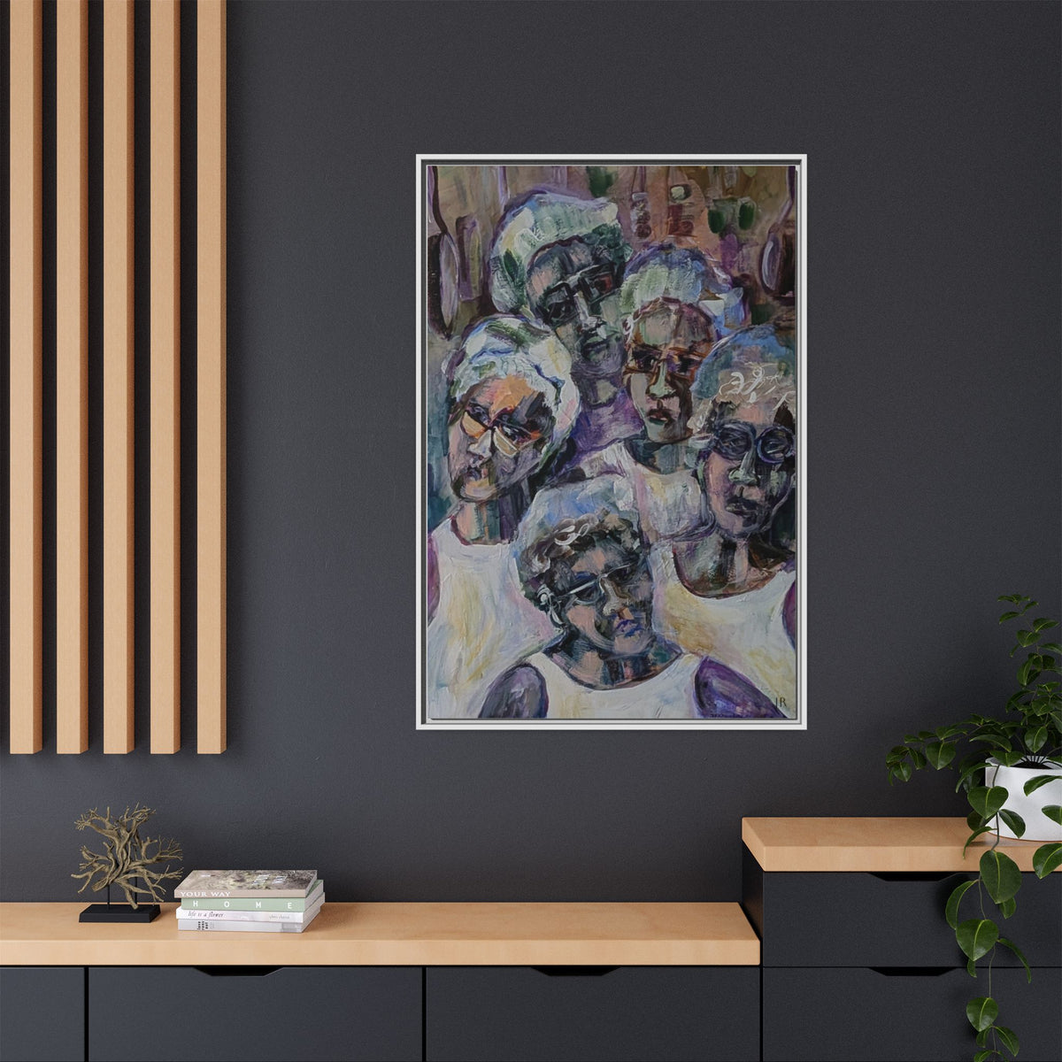 Copy of Framed Matte Canvas Print — Tropical Market Woman Watercolor Art