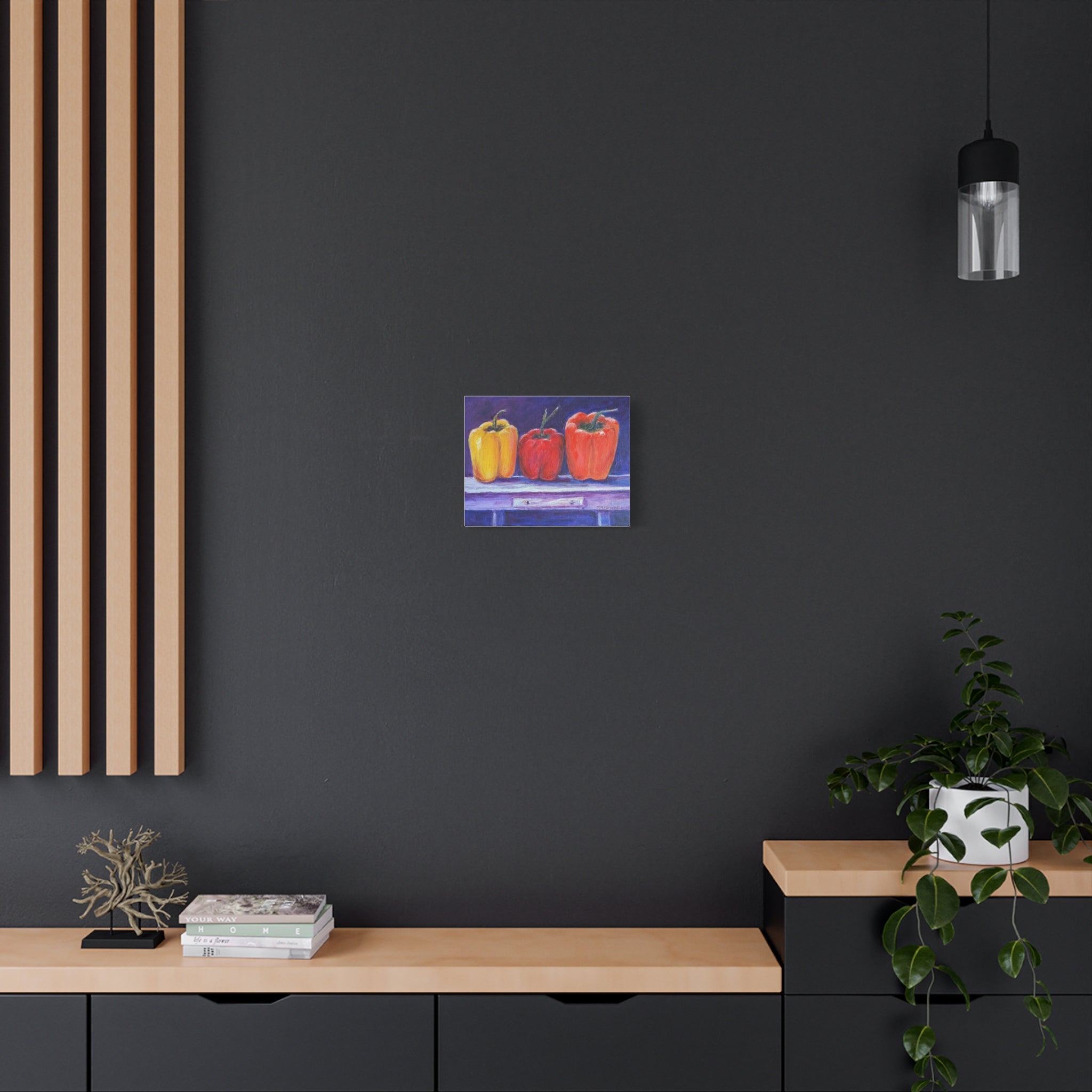 "3 Peppers" by JR, printed on canvas, Stretched, 1.25"