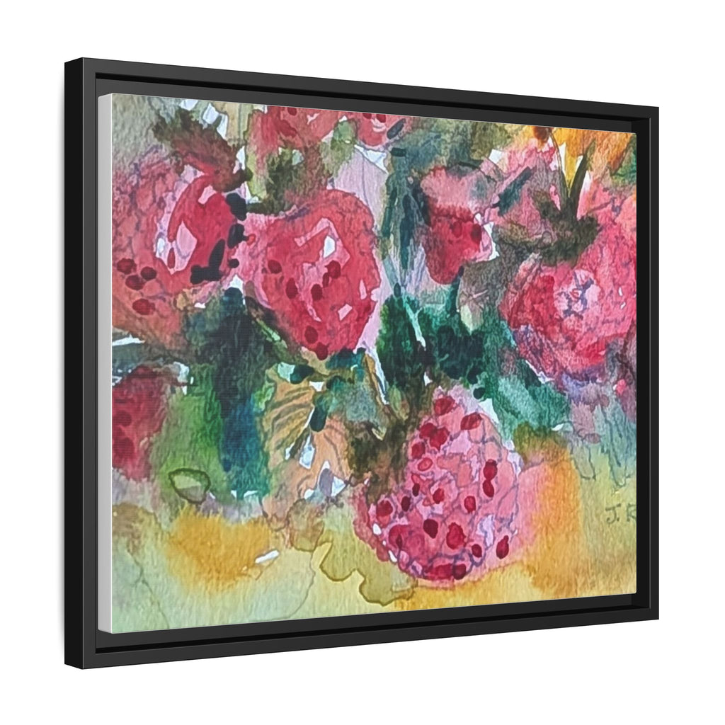 Raspberry Patch Still Life Framed Matte Canvas Print