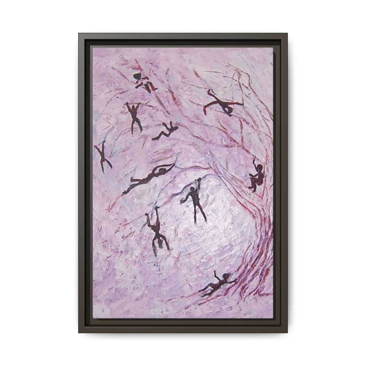 Abstract Falling Figures Matte Canvas Print (Framed)