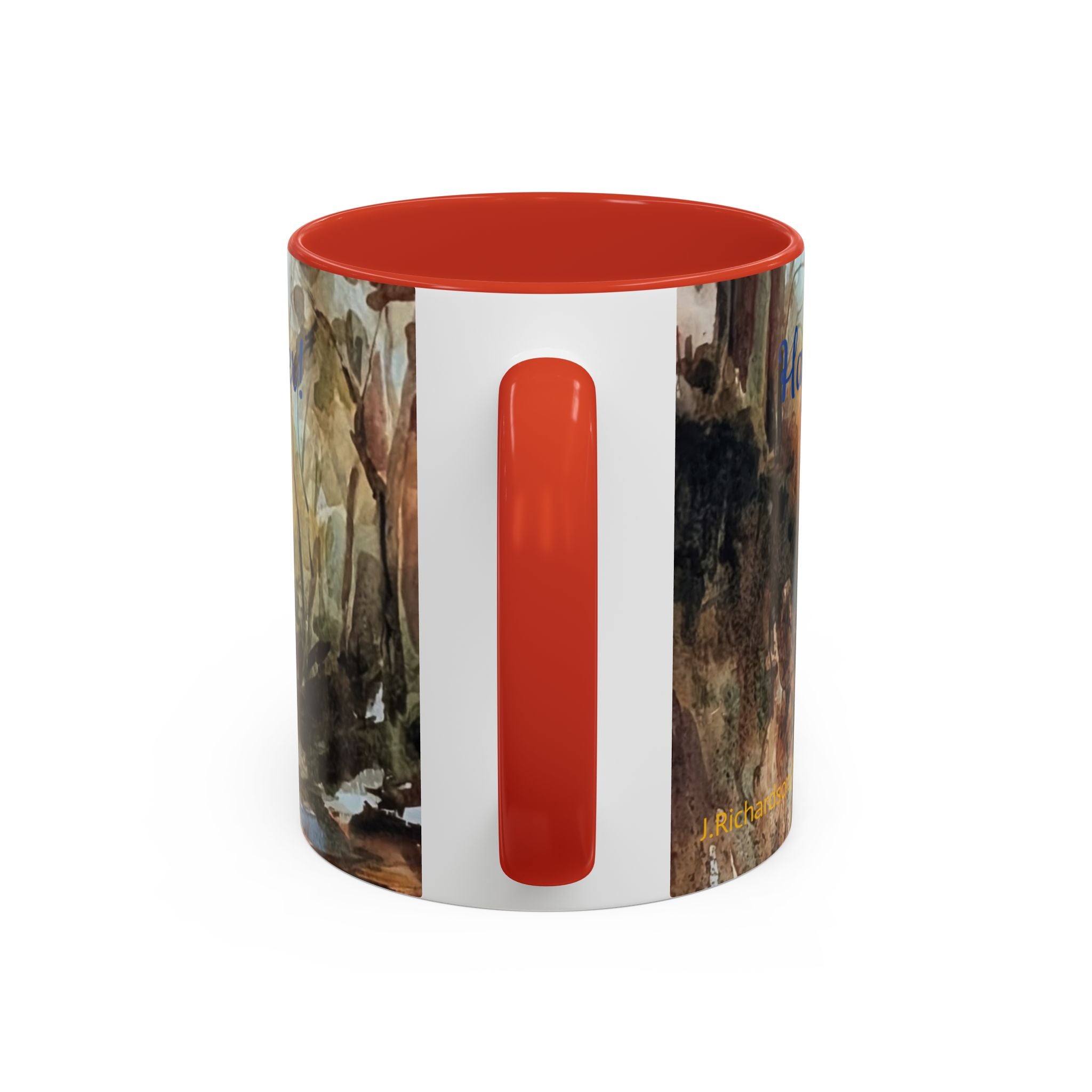Autumn Woodland Coffee Mug — Painterly Fall Forest Trail Accent Mug