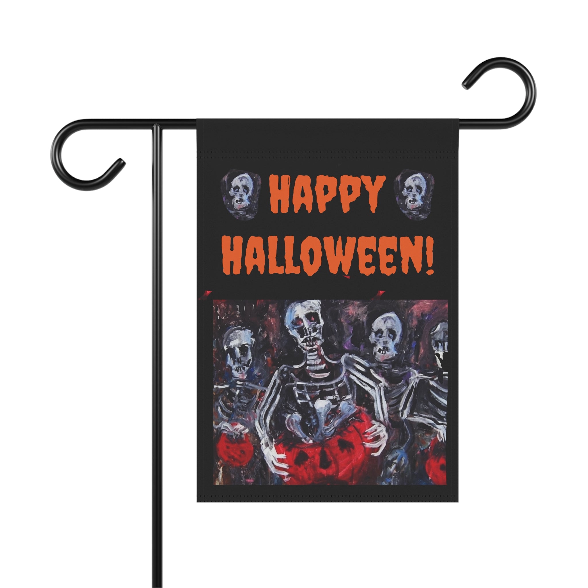 Happy Halloween Skeletons Garden Flag | Halloween Garden Banner