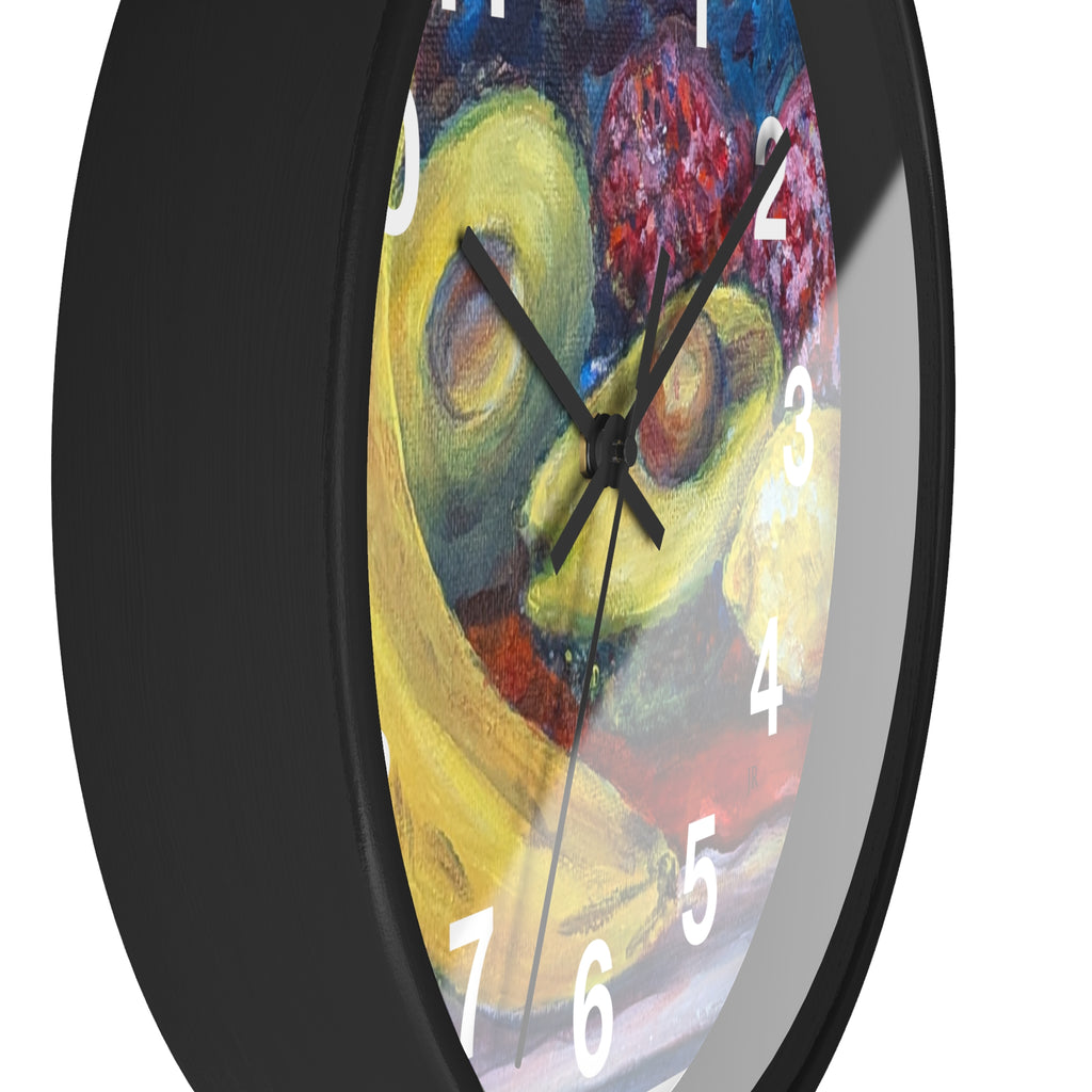 Fruit Still Life Wall Clock — Colorful Fruit Art Home Decor