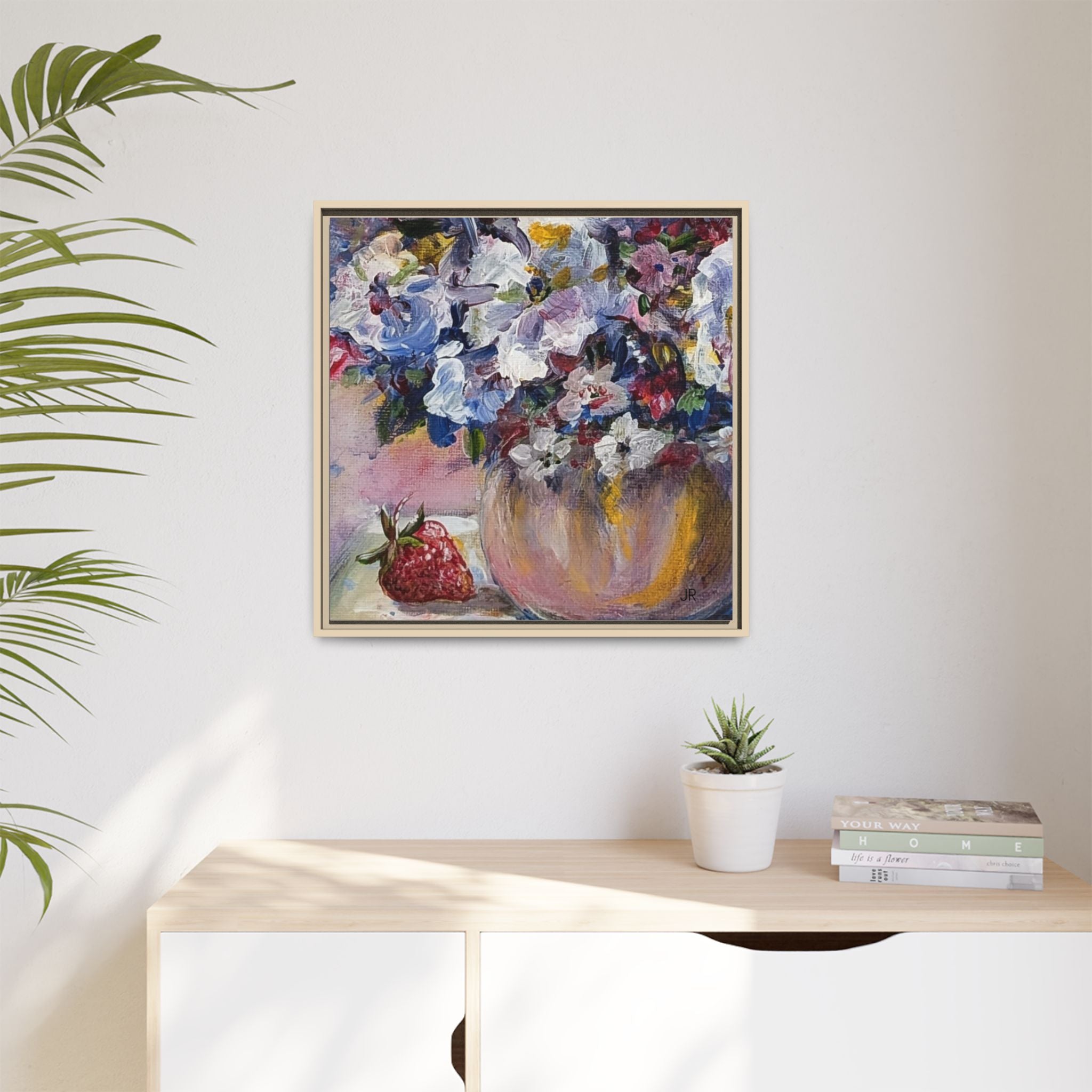 Framed Floral Still Life Matte Canvas Print