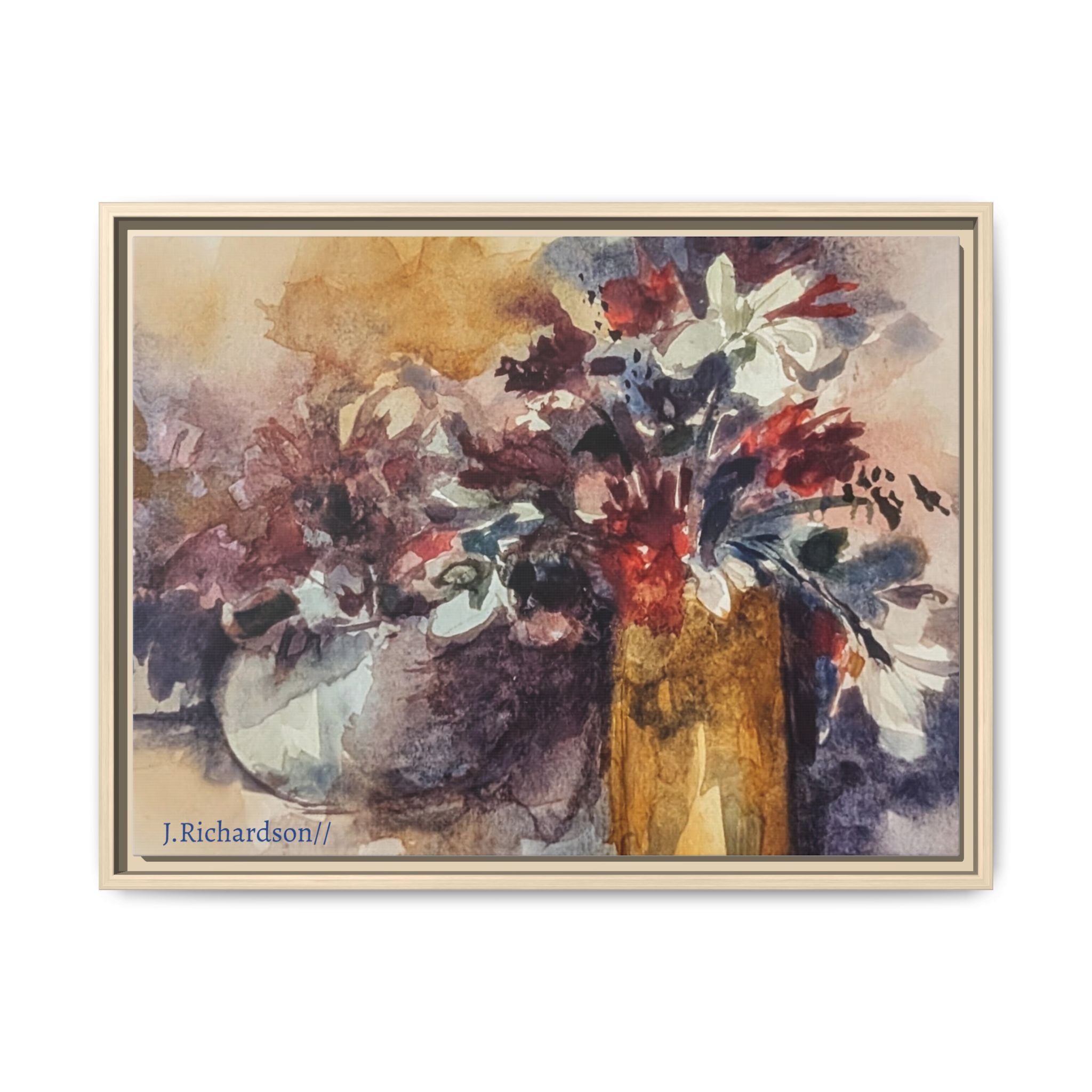 Floral still life Framed Matte Canvas Wall Art