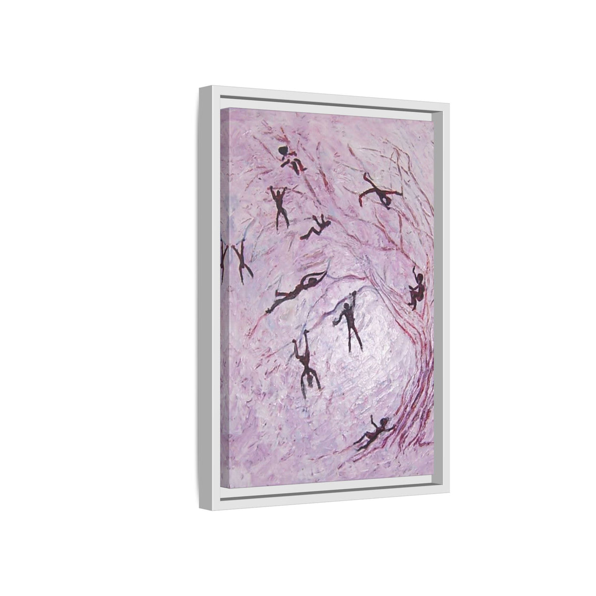 Abstract Falling Figures Matte Canvas Print (Framed)