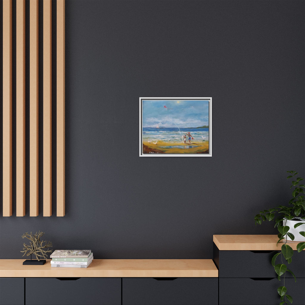 Red Kite Oceanside Framed Matte Canvas Wall Art
