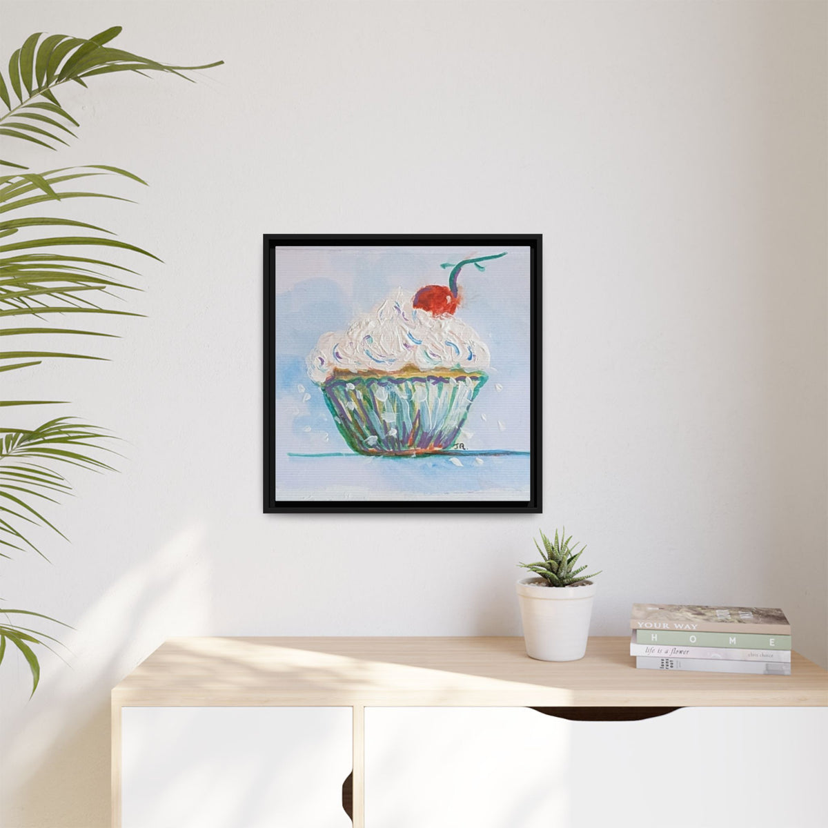 Cupcake Canvas Art Print — Framed Matte Wall Decor