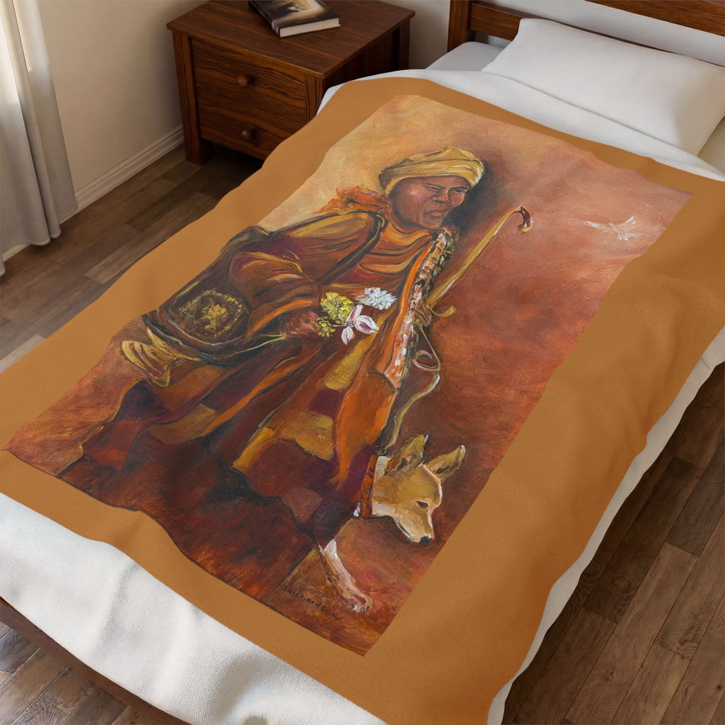 The Monk's Peaceful Velveteen Blanket