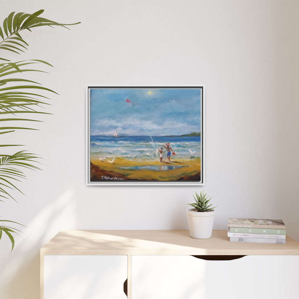 Red Kite Oceanside Framed Matte Canvas Wall Art