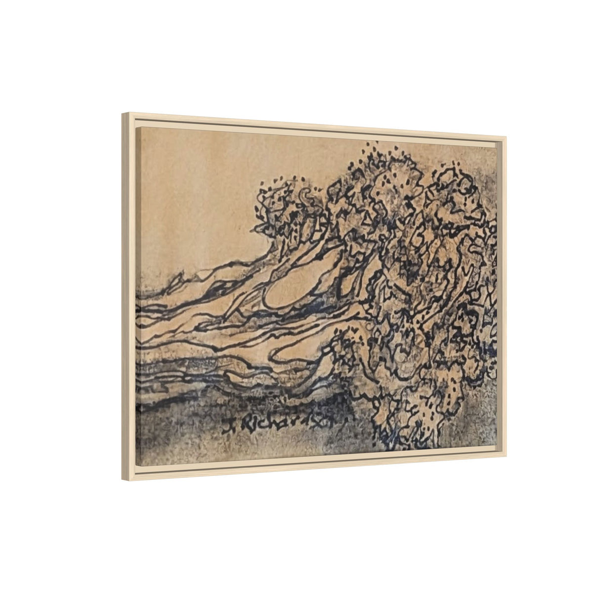Matte Canvas Wall Art — "Broccoli" Pencil Sketch (Framed)