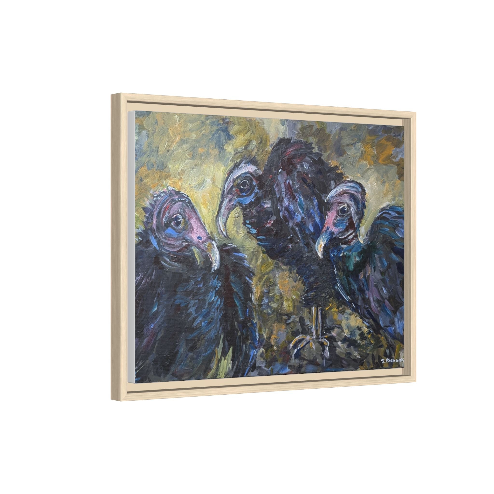 Three Vultures Painting Matte Canvas