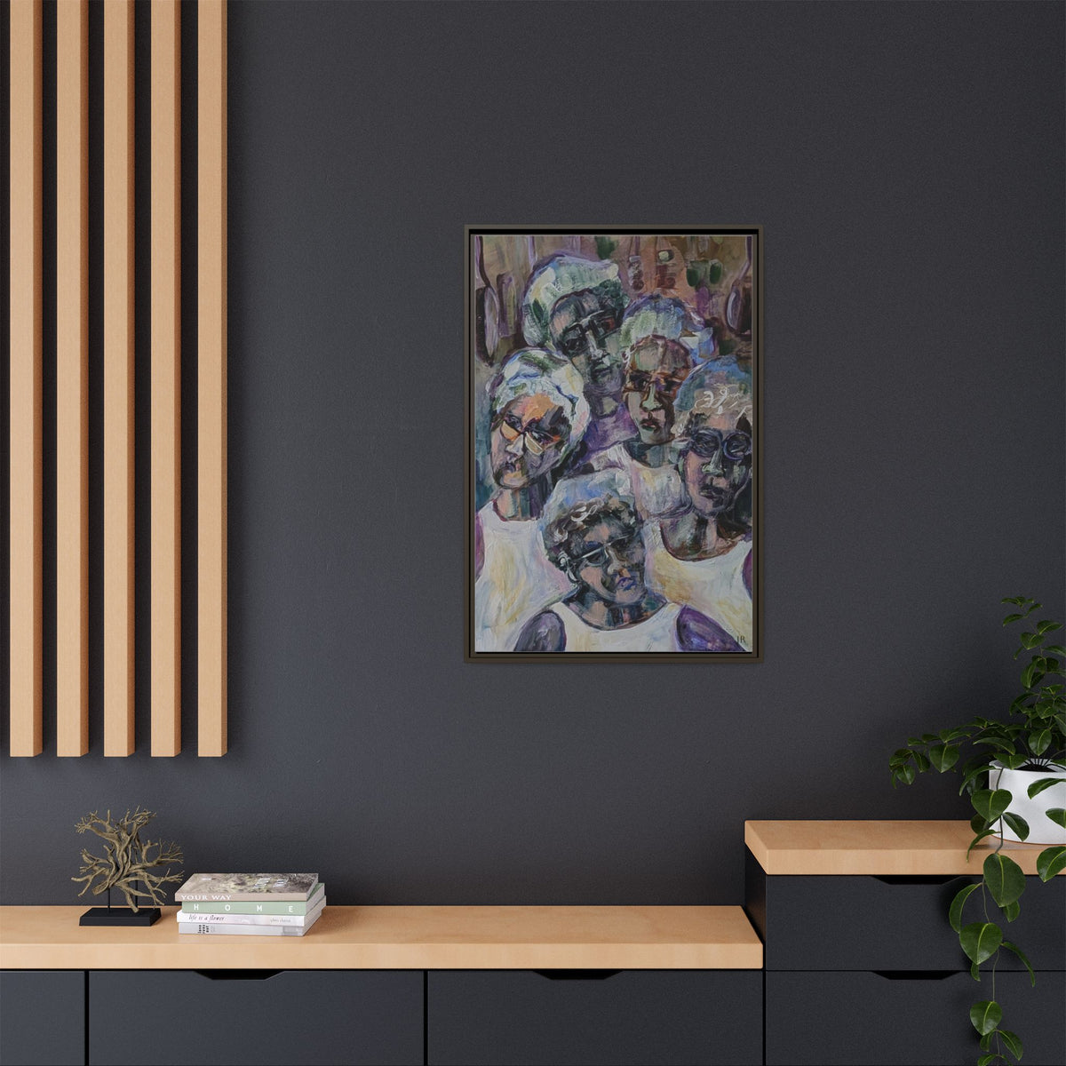 Copy of Framed Matte Canvas Print — Tropical Market Woman Watercolor Art