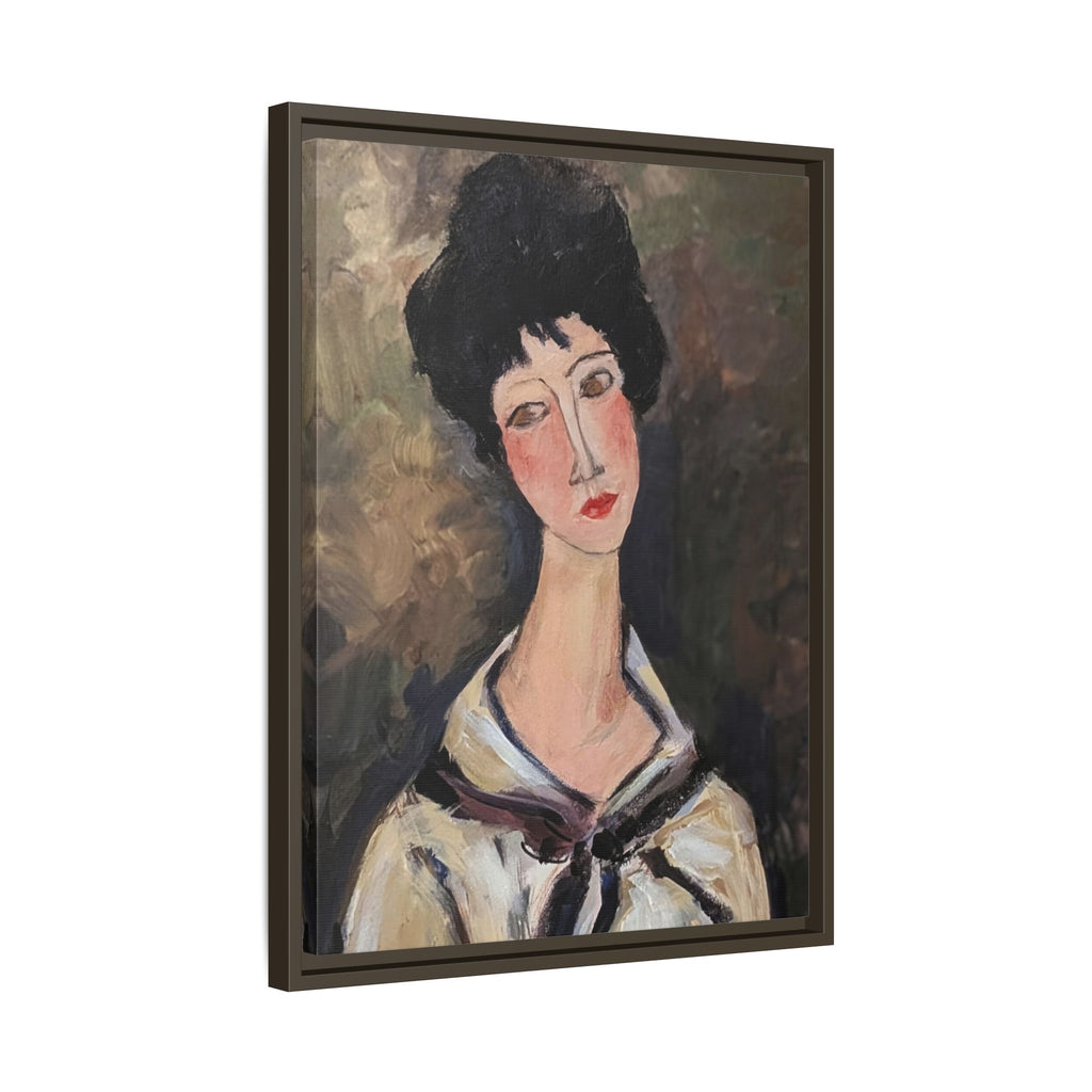 Framed Matte Canvas Print – Modigliani‑Style Portrait Art