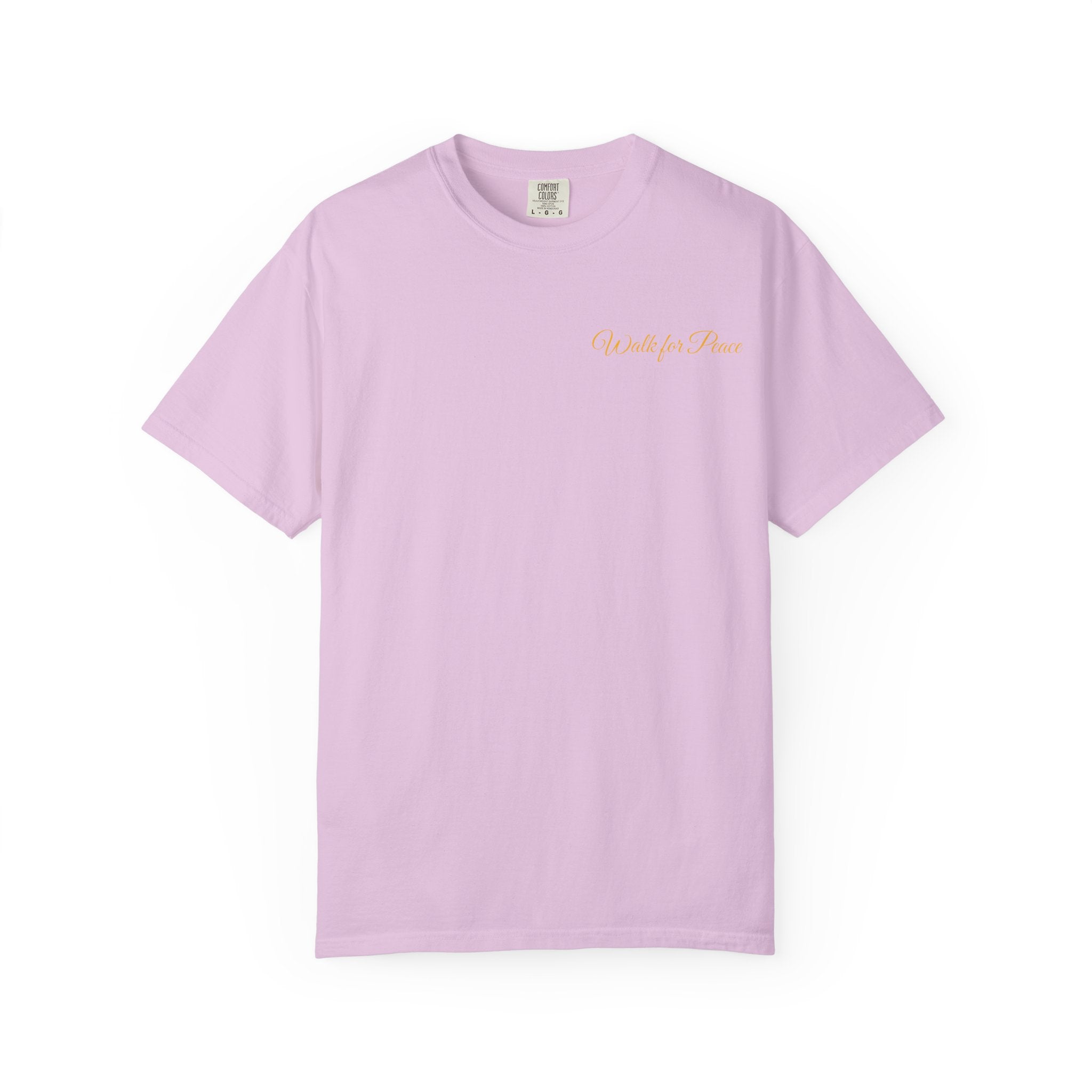 "Walk for Peace," Back design, Unisex Garment-Dyed T-shirt
