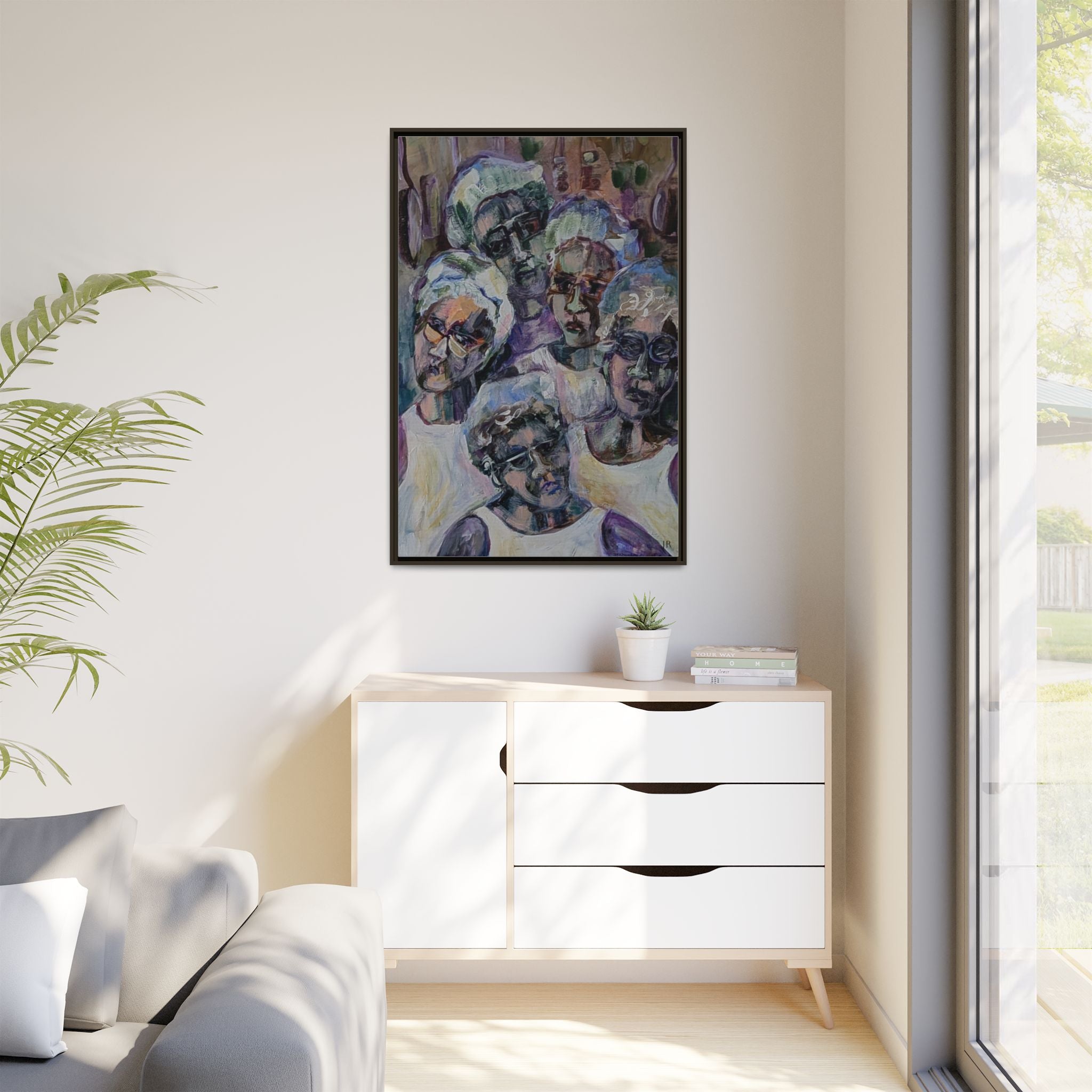 Copy of Framed Matte Canvas Print — Tropical Market Woman Watercolor Art