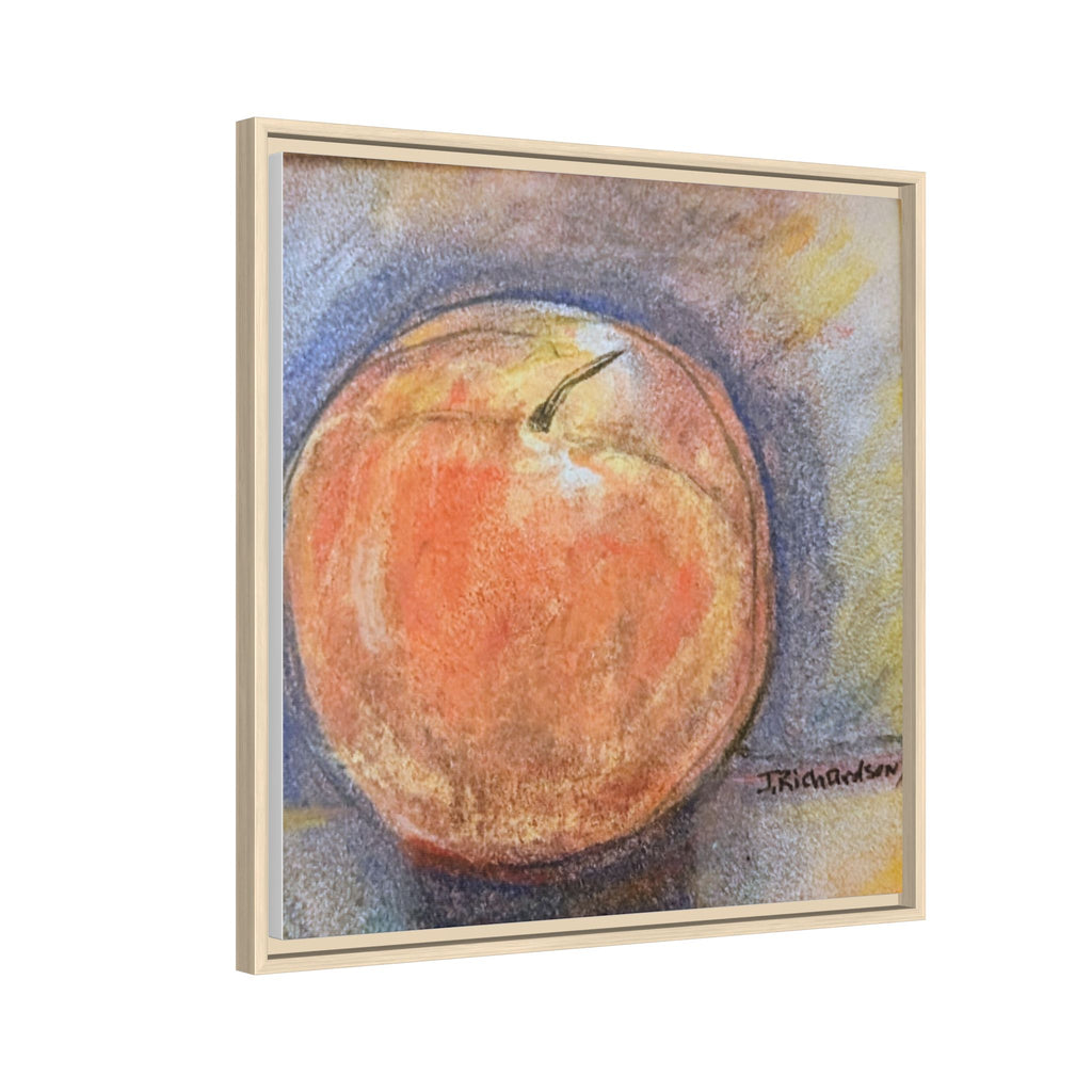 Peach Pastel Painting Framed Matte Canvas