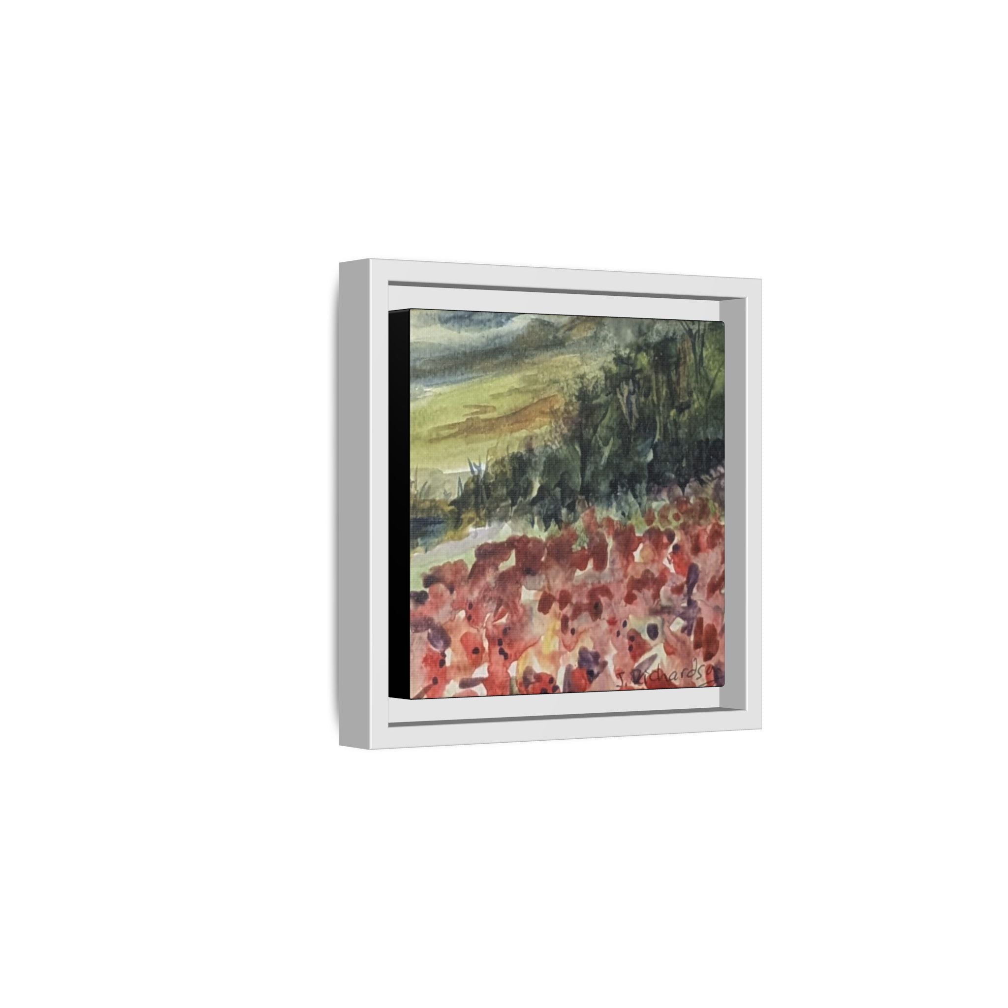 Framed Poppies landscape Matte Canvas,   Multi-color frames)