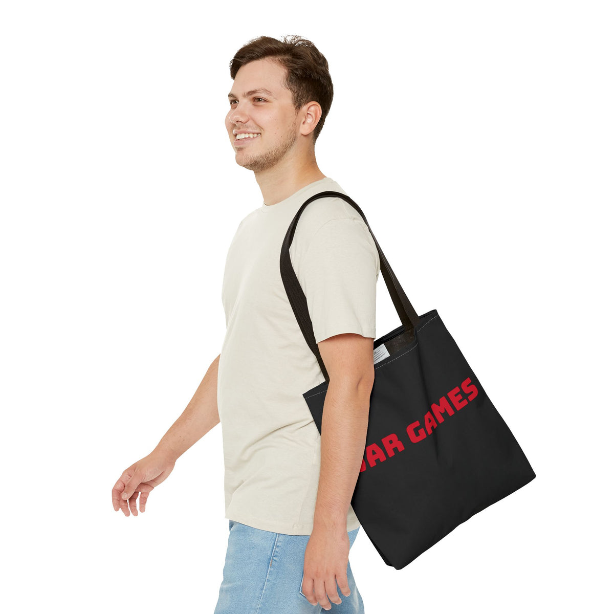 Tote Bag — 'War Games' Red Text Graphic Tote
