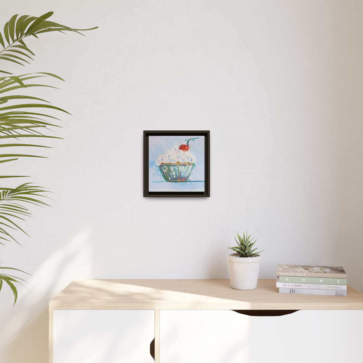 Cupcake Canvas Art Print — Framed Matte Wall Decor