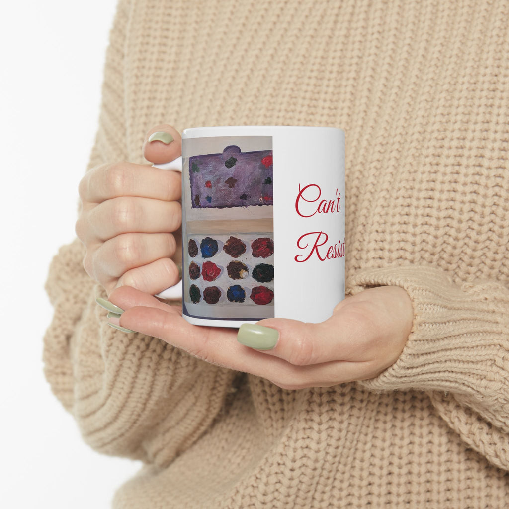 Cupcakes on a Ceramic Mug — "Can't Resist" Box of cupcakes painted by JR.by JR (11oz, 15oz)