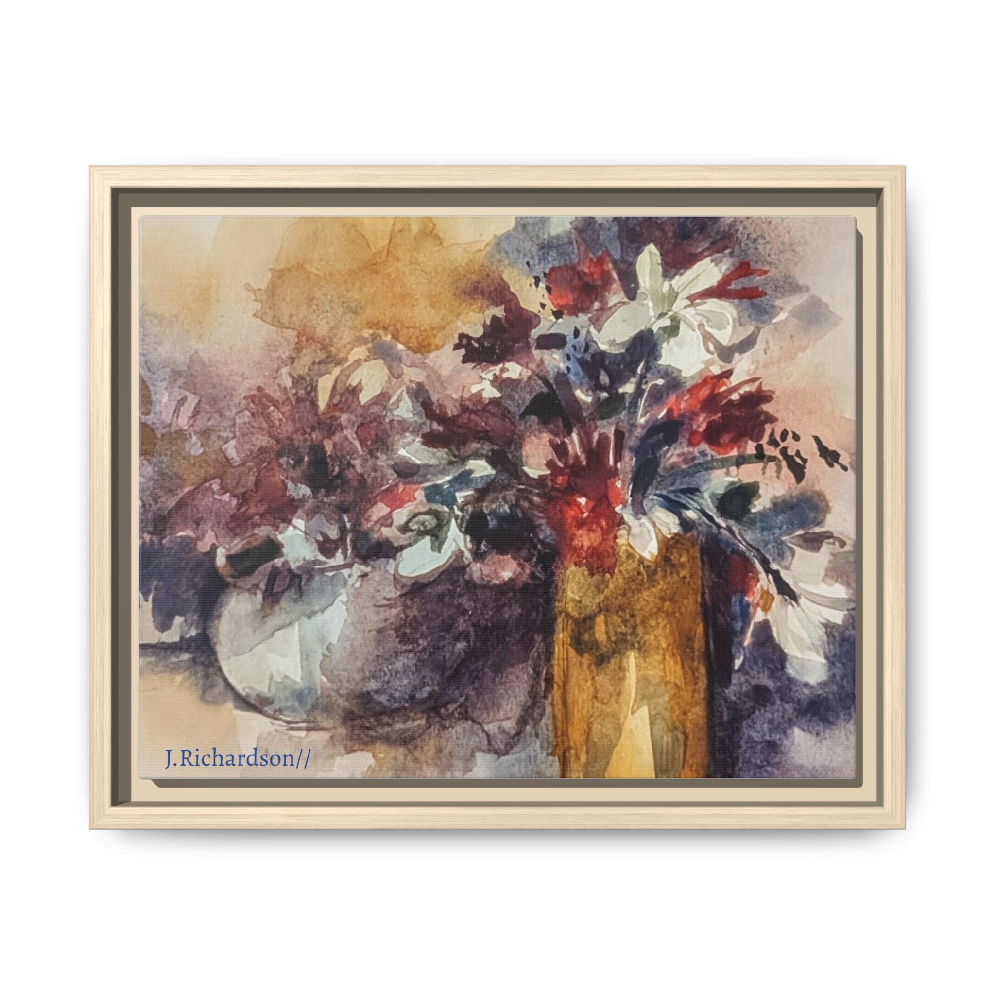 Floral still life Framed Matte Canvas Wall Art
