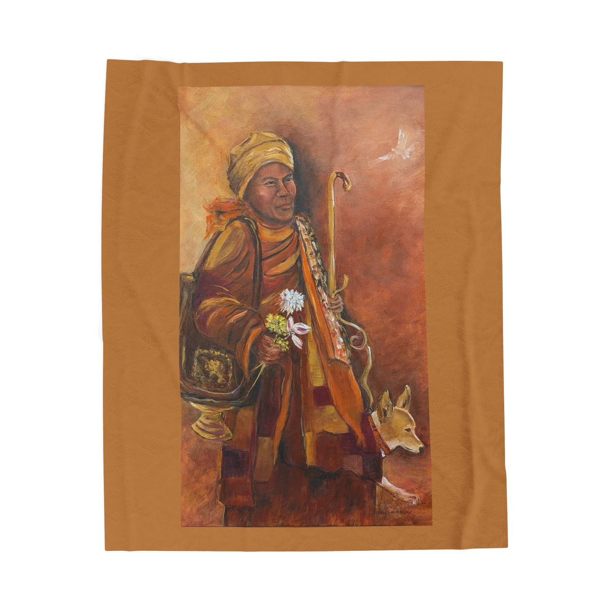 The Monk's Peaceful Velveteen Blanket