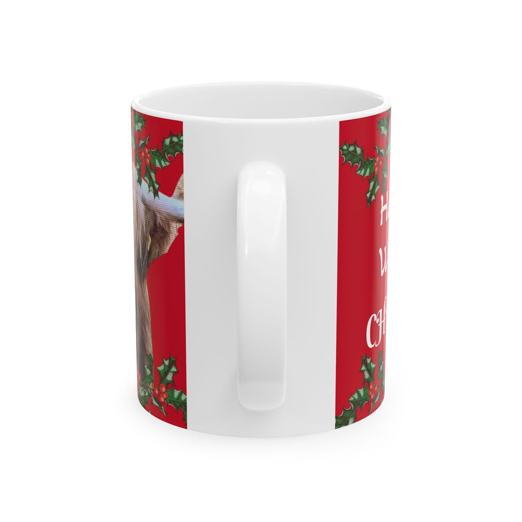 Highland Cow Christmas Mug — "Have a... Wonderful Christmas!" Festive Holiday Ceramic Coffee Cup (11oz/15oz)
