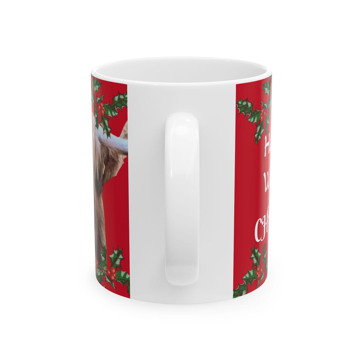 Highland Cow Christmas Mug — "Have a... Wonderful Christmas!" Festive Holiday Ceramic Coffee Cup (11oz/15oz)