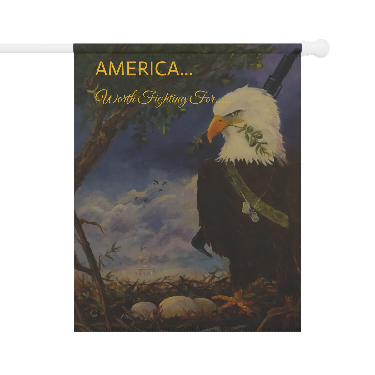 Patriotic Eagle Garden Flag | Garden Banner, Americana Nest Artwork