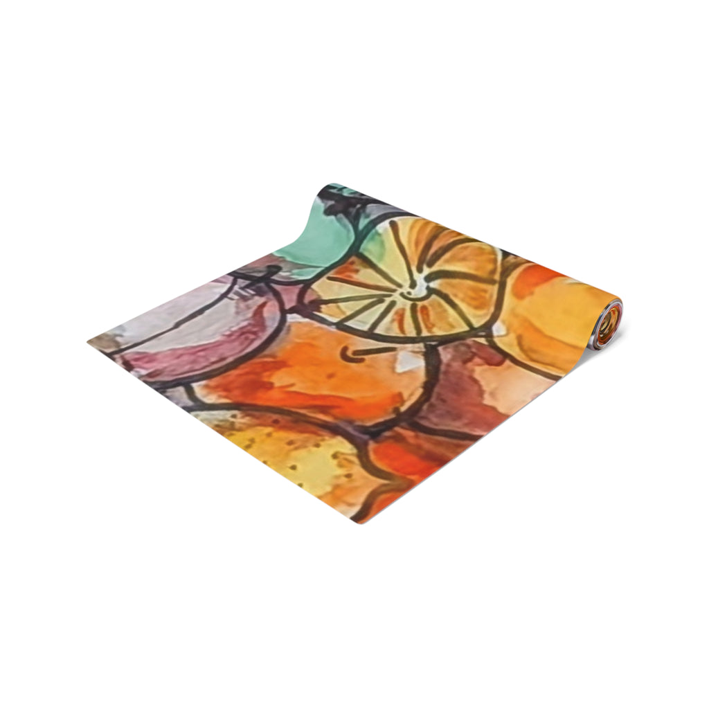 Fruity Citrus Watercolor Table Runner