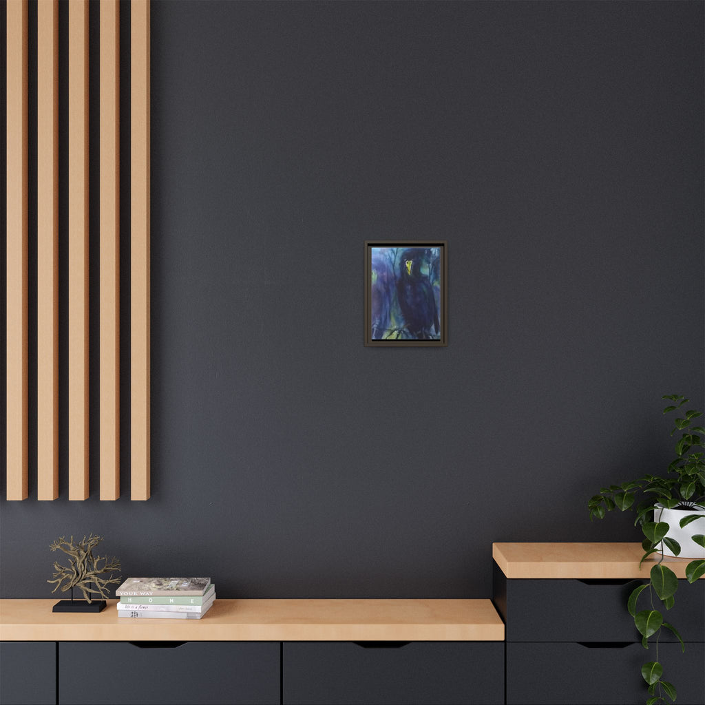 Framed Matte Canvas Print — Moody Black Raven Artwork