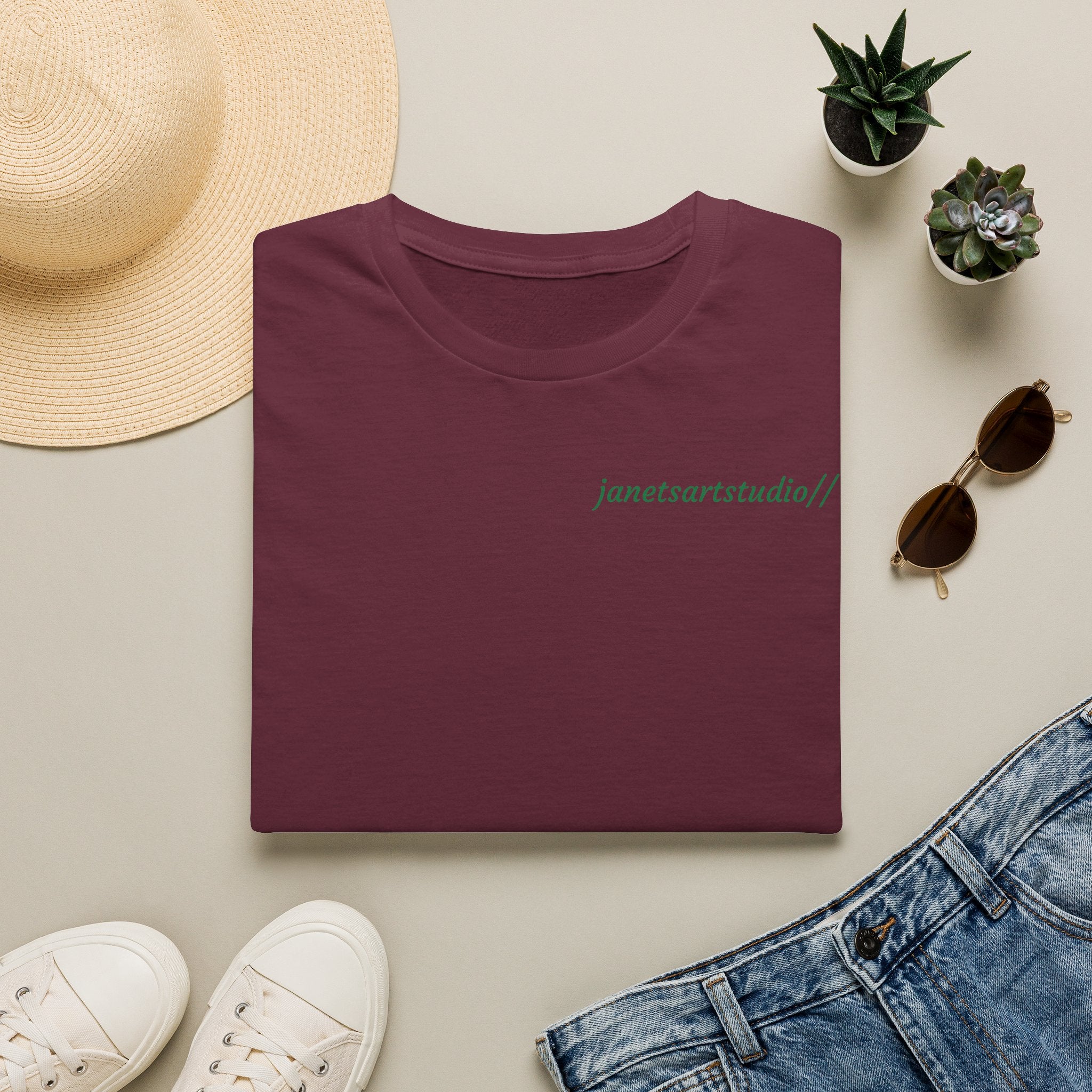 Broccoli drawing on back T-Shirt | Minimal Small Chest Logo
