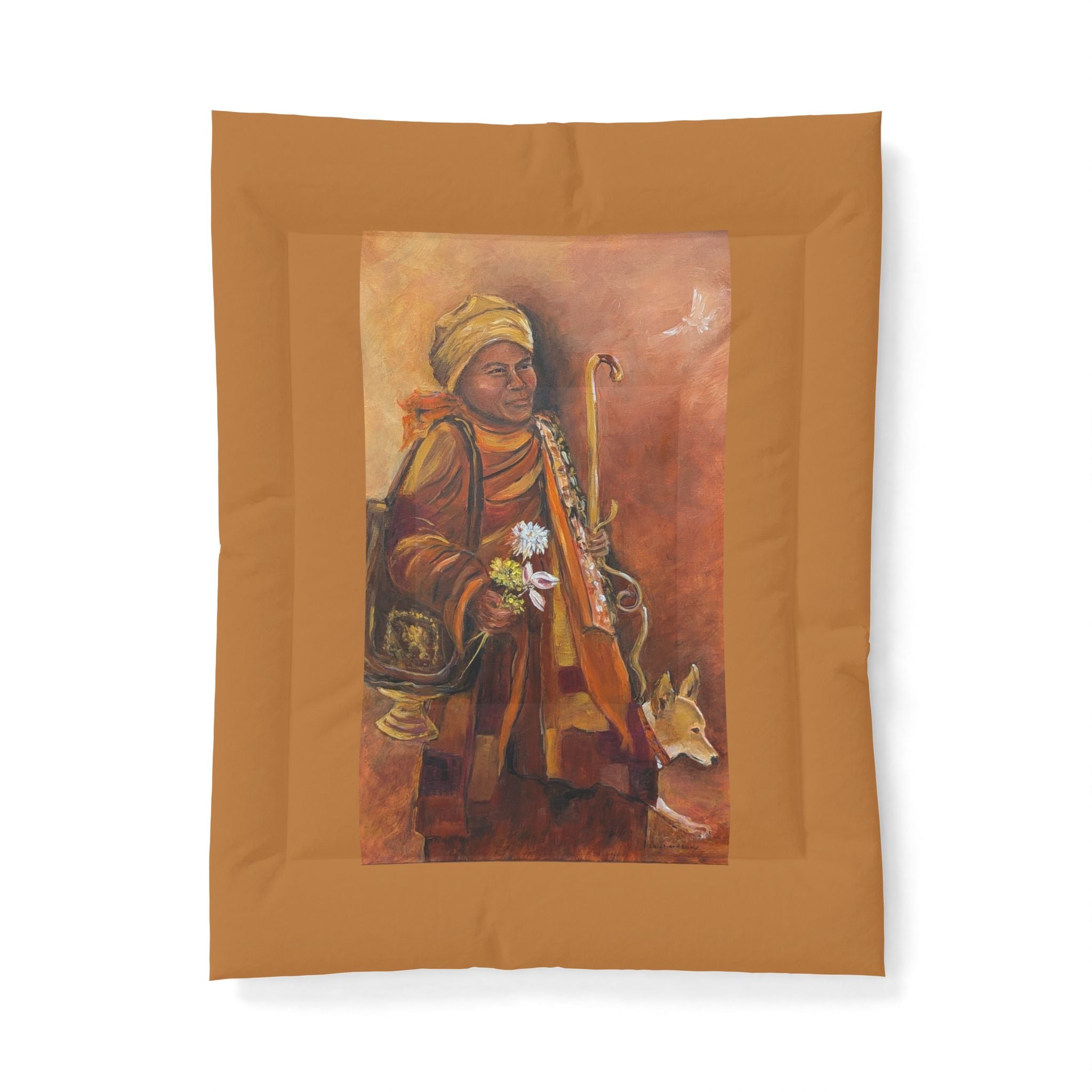Monk "Walk for Peace" Art Cotton Comforter — Warm  Bedding