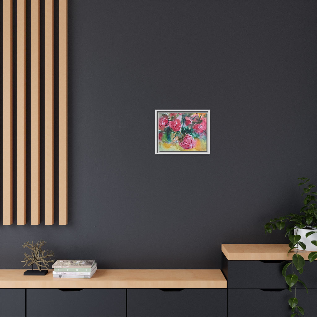 Raspberry Patch Still Life Framed Matte Canvas Print