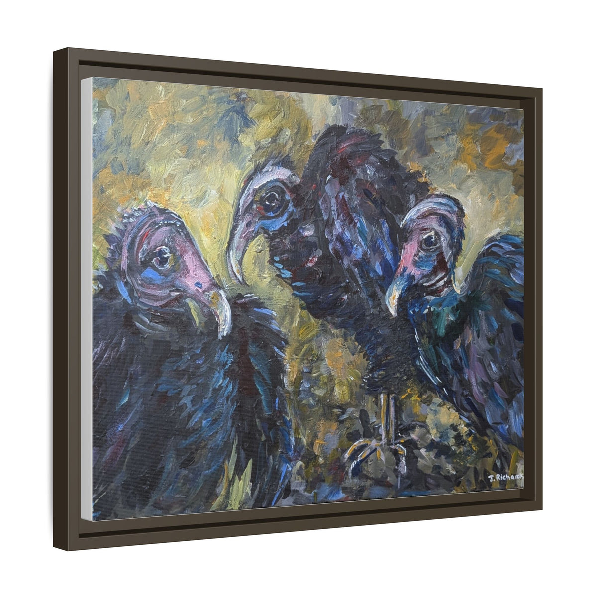 Three Vultures Painting Matte Canvas