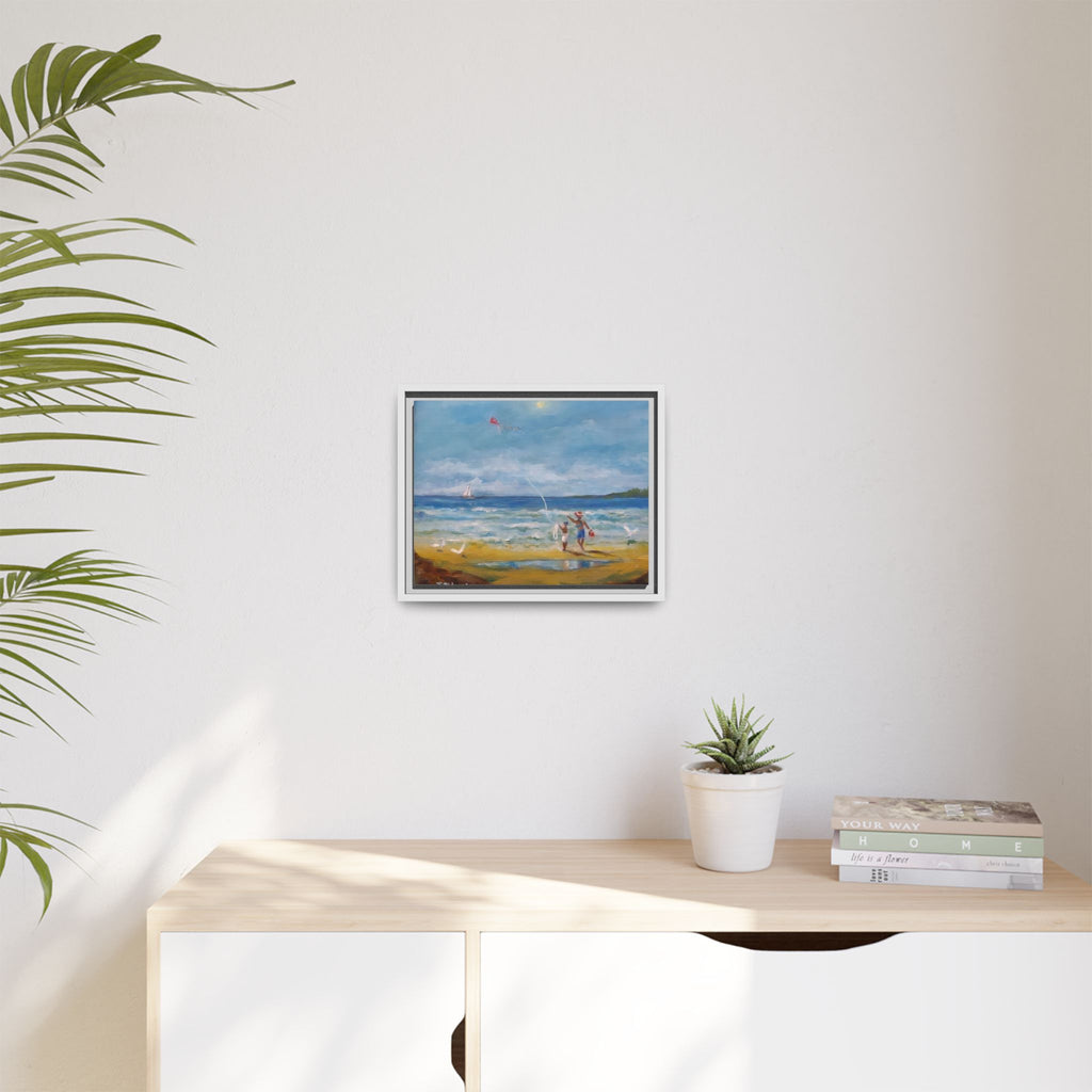 Red Kite Oceanside Framed Matte Canvas Wall Art