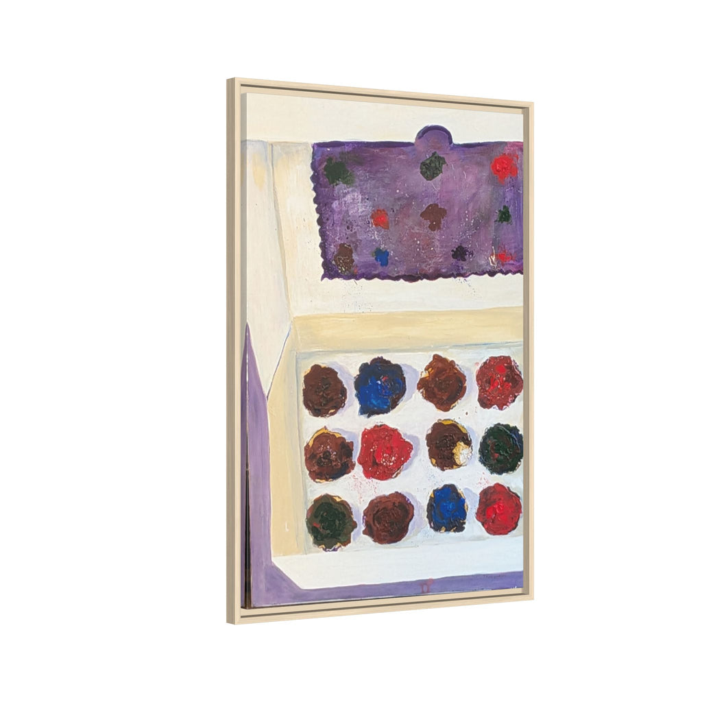 Box of Cupcakes — Framed Matte Canvas Wall Art